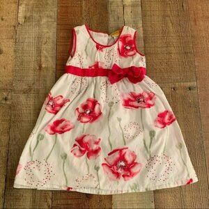 Penelope Mack girls white and red floral tank dress - 3T